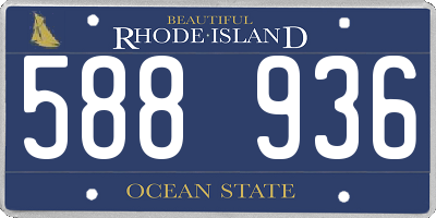 RI license plate 588936
