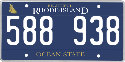 RI license plate 588938