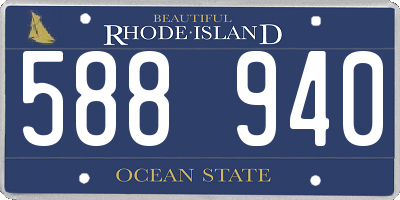 RI license plate 588940