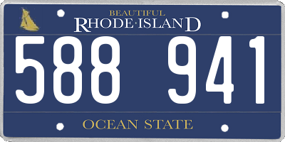 RI license plate 588941