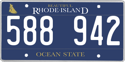 RI license plate 588942