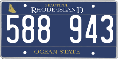 RI license plate 588943