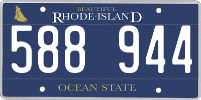 RI license plate 588944