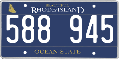 RI license plate 588945