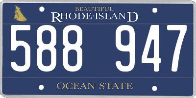 RI license plate 588947