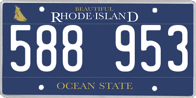 RI license plate 588953