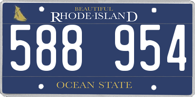 RI license plate 588954