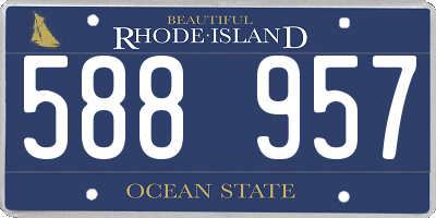 RI license plate 588957