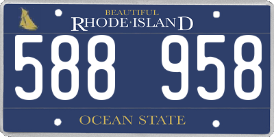 RI license plate 588958