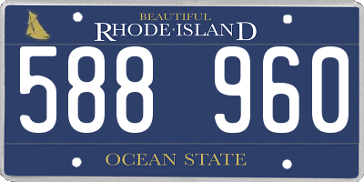 RI license plate 588960