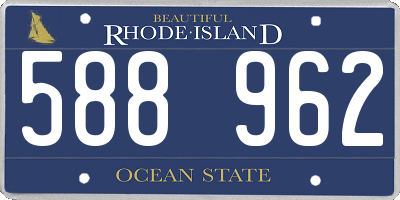 RI license plate 588962