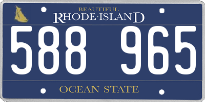 RI license plate 588965