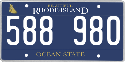 RI license plate 588980