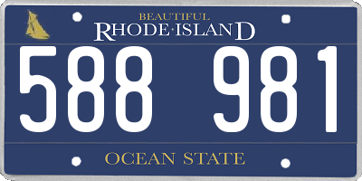 RI license plate 588981