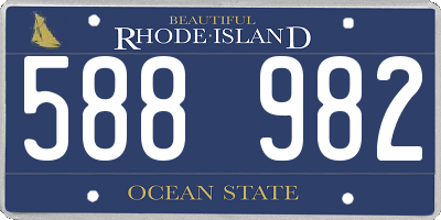RI license plate 588982