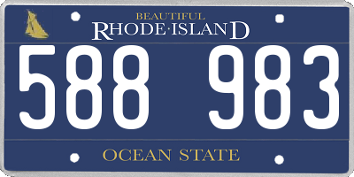 RI license plate 588983