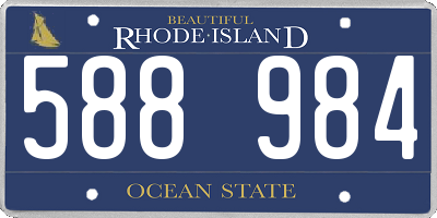 RI license plate 588984