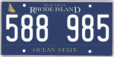 RI license plate 588985