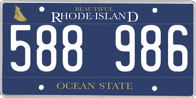 RI license plate 588986