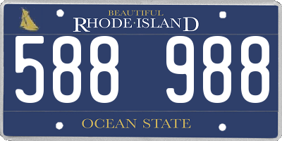 RI license plate 588988