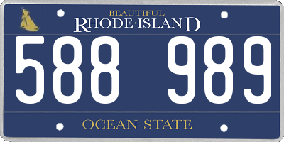 RI license plate 588989