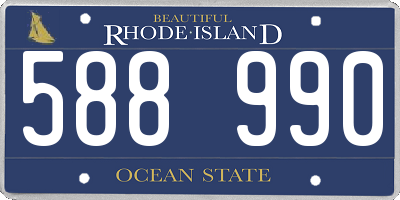 RI license plate 588990