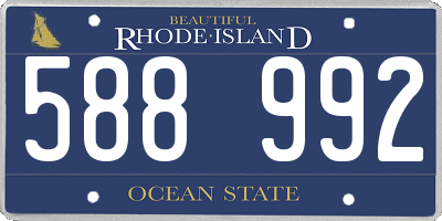 RI license plate 588992