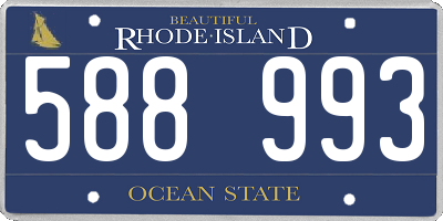 RI license plate 588993