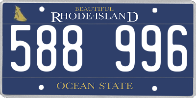 RI license plate 588996