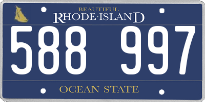 RI license plate 588997