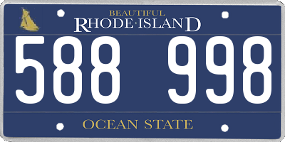 RI license plate 588998