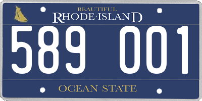 RI license plate 589001