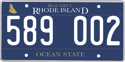 RI license plate 589002