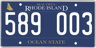 RI license plate 589003