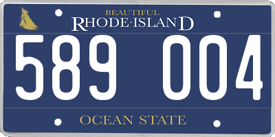 RI license plate 589004