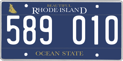 RI license plate 589010