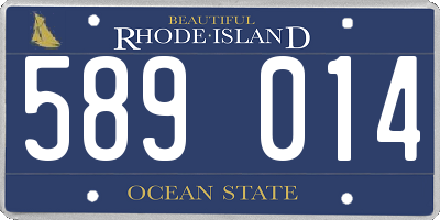RI license plate 589014