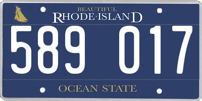 RI license plate 589017
