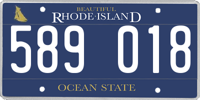 RI license plate 589018