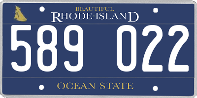 RI license plate 589022
