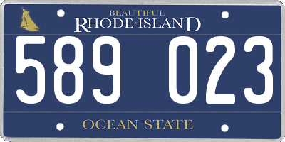 RI license plate 589023