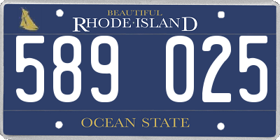 RI license plate 589025