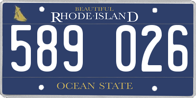 RI license plate 589026