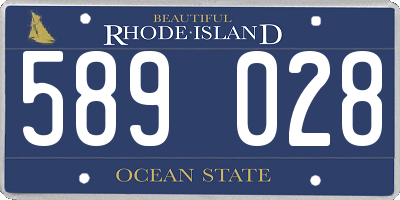 RI license plate 589028