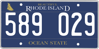 RI license plate 589029