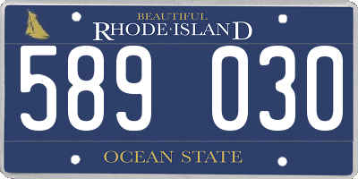 RI license plate 589030