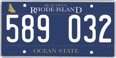 RI license plate 589032