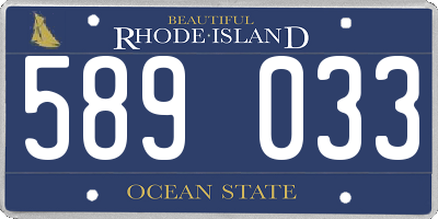 RI license plate 589033