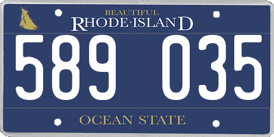 RI license plate 589035