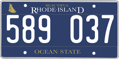 RI license plate 589037